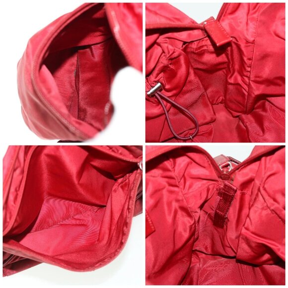 PRADA Boston Bag Nylon 2way Red Auth 51471 - Picture 15 of 16